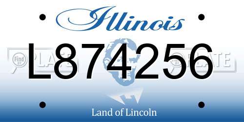 L874256 Illinois License Plate