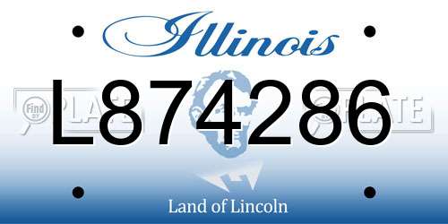 L874286 Illinois License Plate