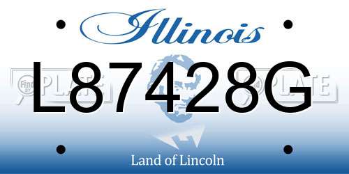 L87428G Illinois License Plate