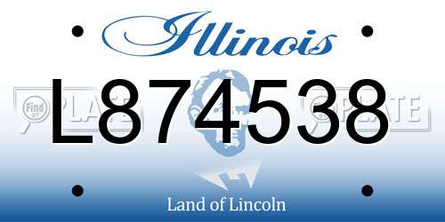 L874538 Illinois License Plate