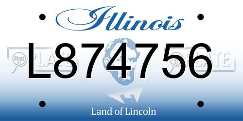 L874756 Illinois License Plate