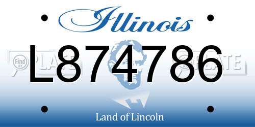 L874786 Illinois License Plate