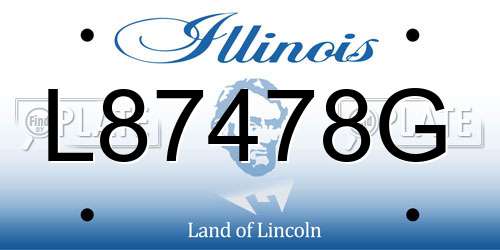 L87478G Illinois License Plate