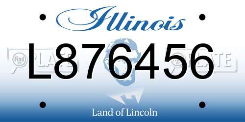 L876456 Illinois License Plate