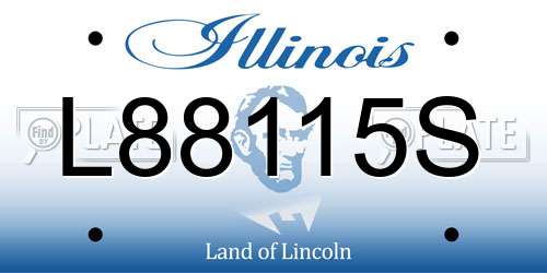 L88115S Illinois License Plate