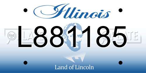 L881185 Illinois License Plate