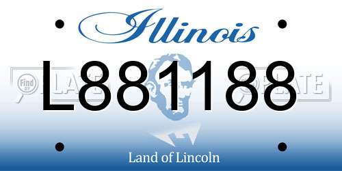 L881188 Illinois License Plate