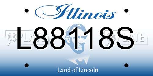 L88118S Illinois License Plate