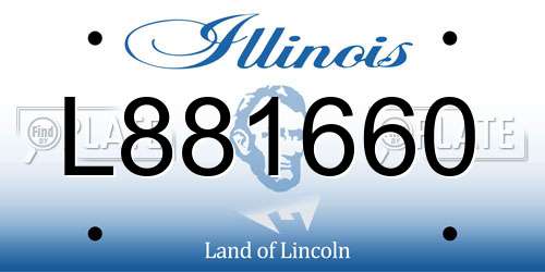 L881660 Illinois License Plate