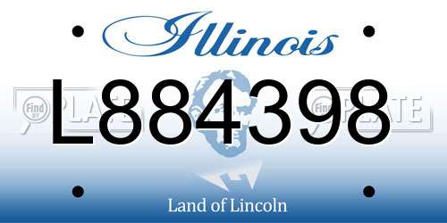 L884398 Illinois License Plate