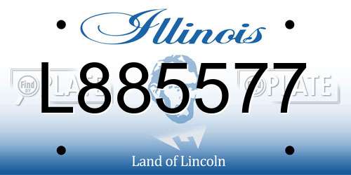 L885577 Illinois License Plate