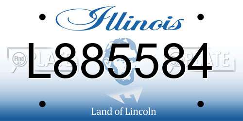 L885584 Illinois License Plate