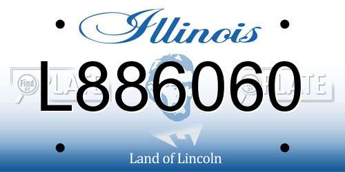 L886060 Illinois License Plate