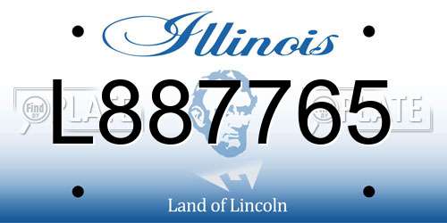 L887765 Illinois License Plate