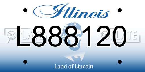 L888120 Illinois License Plate
