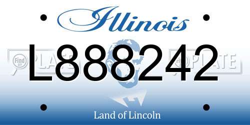 L888242 Illinois License Plate