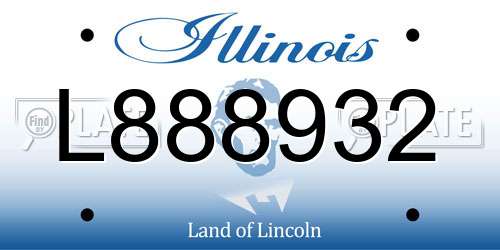L888932 Illinois License Plate