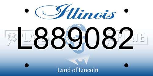 L889082 Illinois License Plate