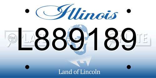 L889189 Illinois License Plate