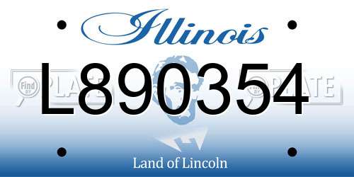 L890354 Illinois License Plate