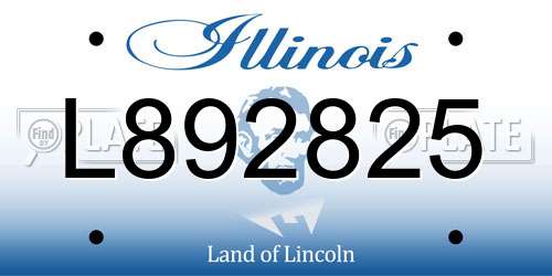 L892825 Illinois License Plate