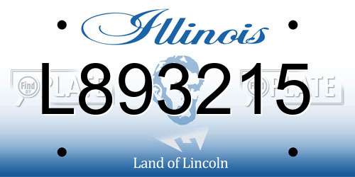 L893215 Illinois License Plate
