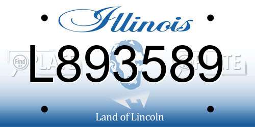 L893589 Illinois License Plate