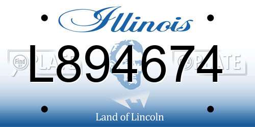L894674 Illinois License Plate