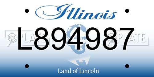 L894987 Illinois License Plate