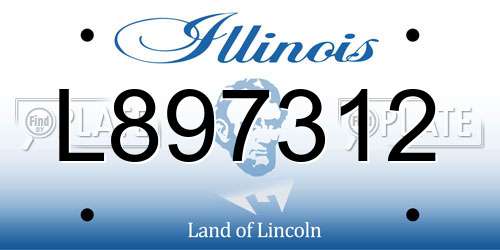 L897312 Illinois License Plate