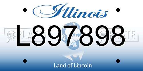 L897898 Illinois License Plate