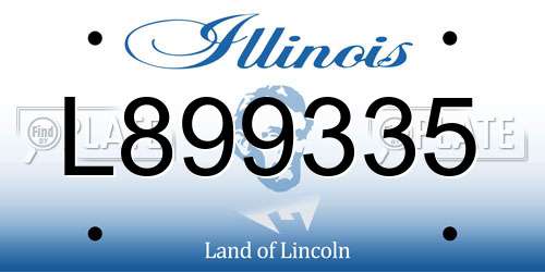 L899335 Illinois License Plate