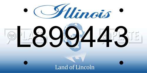 L899443 Illinois License Plate