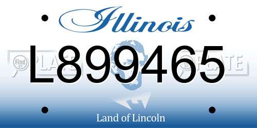 L899465 Illinois License Plate