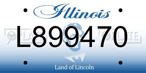 L899470 Illinois License Plate