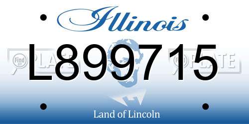 L899715 Illinois License Plate