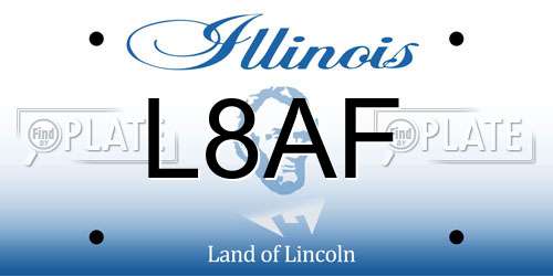 L8AF Illinois License Plate