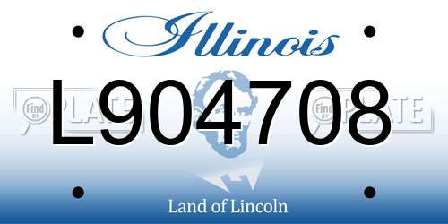 L904708 Illinois License Plate