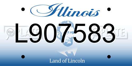 L907583 Illinois License Plate