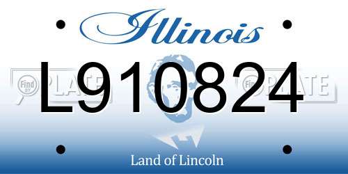 L910824 Illinois License Plate