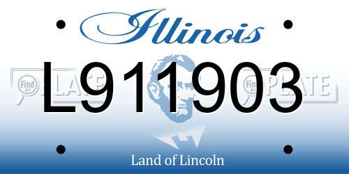 L911903 Illinois License Plate
