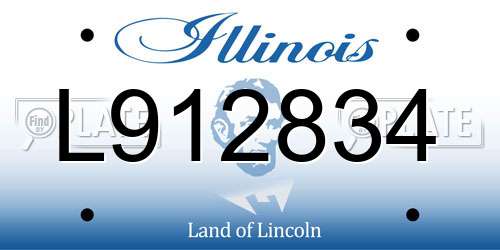 L912834 Illinois License Plate