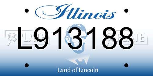 L913188 Illinois License Plate