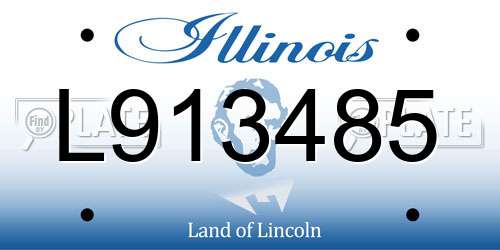 L913485 Illinois License Plate