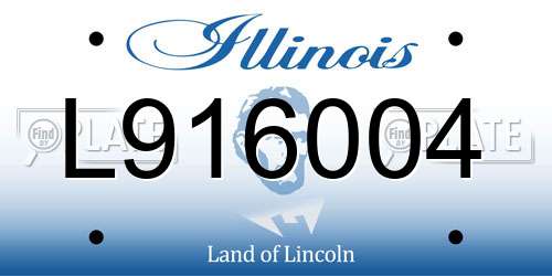 L916004 Illinois License Plate