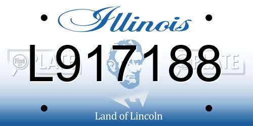 L917188 Illinois License Plate
