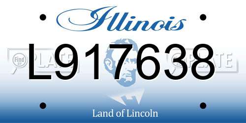L917638 Illinois License Plate