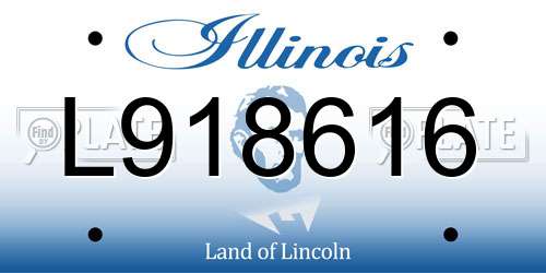 L918616 Illinois License Plate