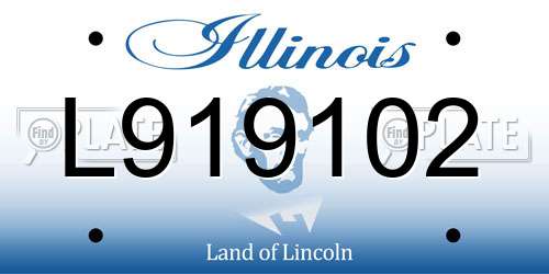 L919102 Illinois License Plate