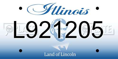 L921205 Illinois License Plate